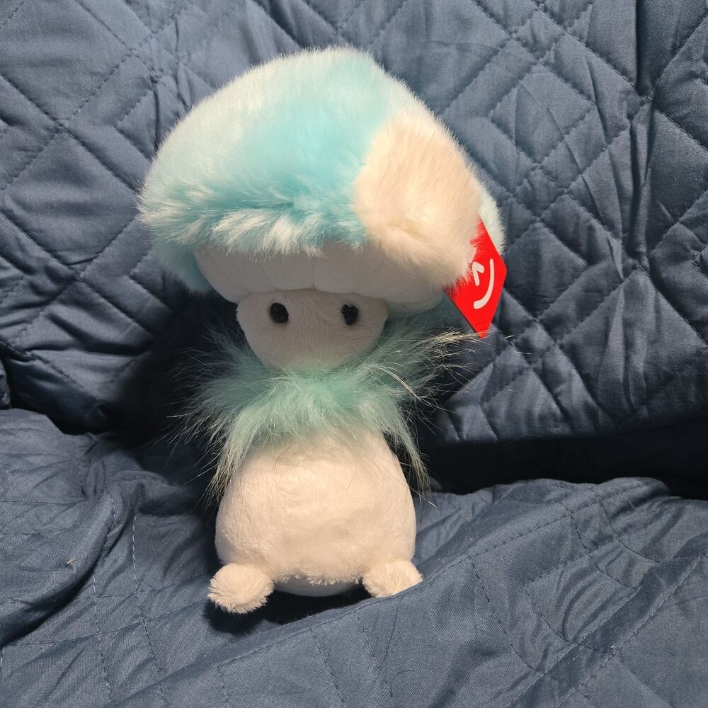 Fungi Friends Plush Mushroom White Gray Top by Aurora 7” Stuffed Animal 2018